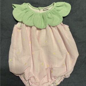 Adorable Pink and Green Baby Strawberry Bubble size 18mos